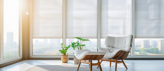 Contemporary White Pleated Blinds for Apartment Windows Provide Privacy