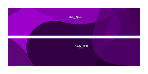 set of banner design with abstract curve shape