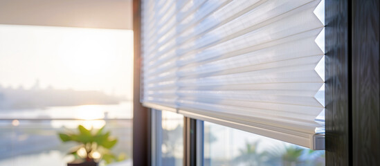 Contemporary White Pleated Blinds for Apartment Windows Provide Privacy