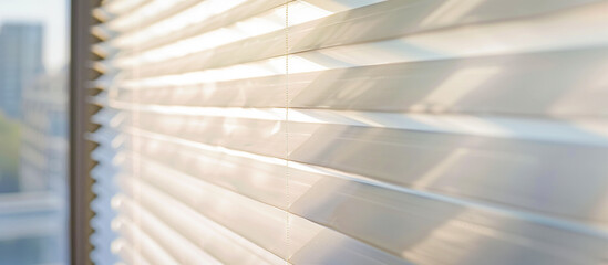 Obraz premium Contemporary White Pleated Blinds for Apartment Windows Provide Privacy