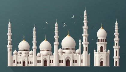 Mosque a illustration, set of icons for design mosque, mosque Islamic Ramadhan, elements mosque muslim, illustration of an mosque. minaret design. church tower vector
