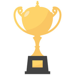 Gold Winner Trophy Icon Isolated on White Background. Vector Illustration.