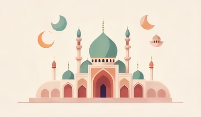 Mosque a illustration, set of icons for design mosque, mosque Islamic Ramadhan, elements mosque muslim, illustration of an mosque. minaret design. church tower vector