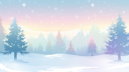 Fototapeta premium Winter Wonderland: A Pastel Forest