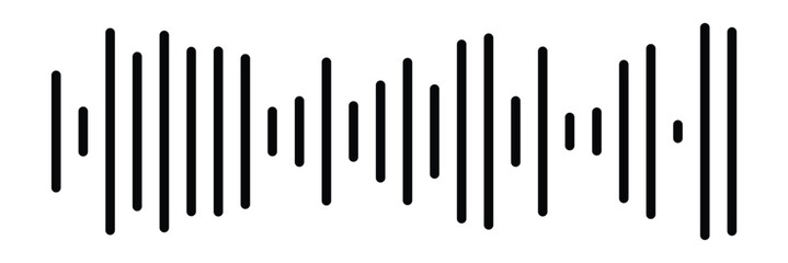 Sound / audio wave or soundwave line art vector icon for music apps and websites.Vector sound wave icon. Music player sound bar. Record interface. Equalizer icon with soundwave line. 