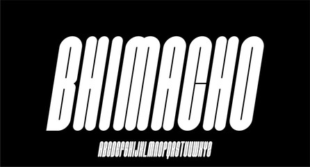 EXPERIMENTAL MODERN BOLD DISPLAY ALPHABET FONT VECTOR