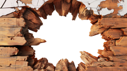 Hole Breaking Through Wooden Wall, Transparent PNG Cut Out - Hole Wood Break Explosion Cut Isolated Isolate Brick Crash
