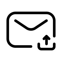 upload mail icon with line style, perfect for user interface projects