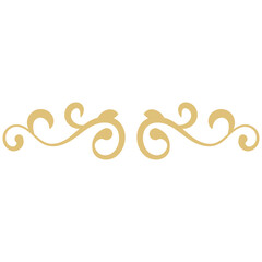 Floral Dividers Element on White Background. Isolated Vector In Simple Design.