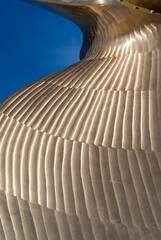 Obraz premium The shiny surface of a ship's propeller.