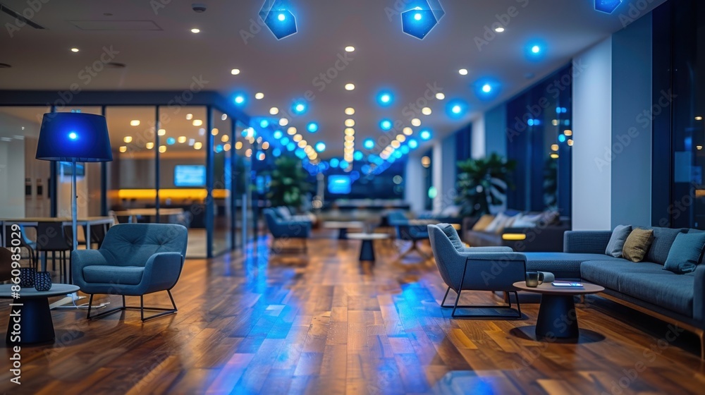 Poster a smart office environment with iot devices controlling lighting, climate, and security for enhanced