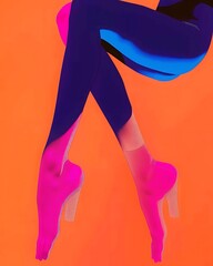 Neon Dream Legs Minimalist Pop Art