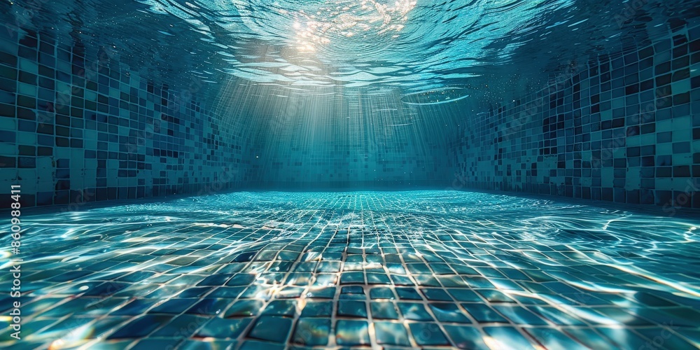 Poster sunlight filtering through a pool