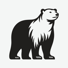 Fototapeta premium Majestic Polar Bear Silhouette: Captivating Arctic Wildlife Art