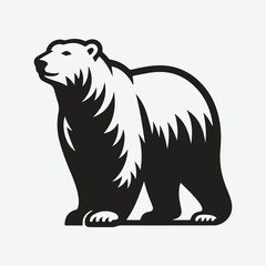 Obraz premium Majestic Polar Bear Silhouette: Captivating Arctic Wildlife Art