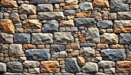 Obraz premium A high-resolution photo of a stone wall texture, suitable for use as a background. 