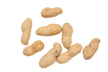 peanuts on white background