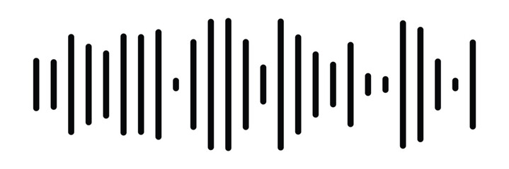 Sound / audio wave or soundwave line art vector icon for music apps and websites.Vector sound wave icon. Music player sound bar. Record interface. Equalizer icon with soundwave line. 