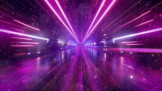 abstract flight in retro neon hyper warp space seamless looping overlay 4k virtual video animation background