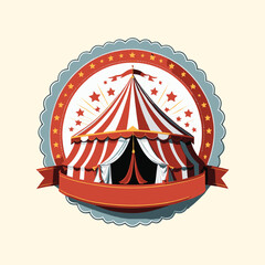 Vintage Circus Tent Badge Illustration