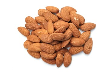 almonds on white background