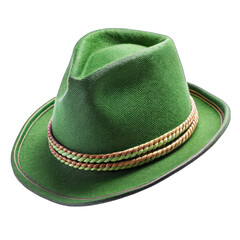 Green Alpine hat isolated on transparent background