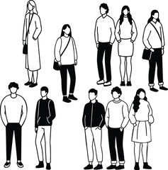 People Casual Daily Life Silhouettes