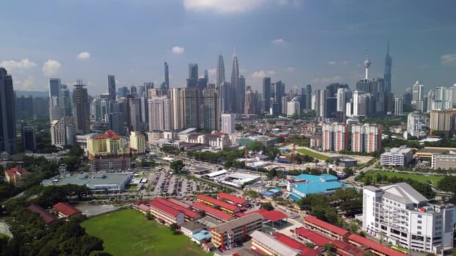 Aerial video of Kuala Lumpur in daytime