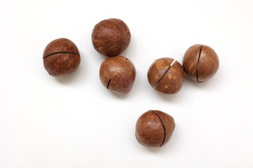 hazelnuts isolated on white