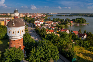 aerial view the town of Elk in Poland