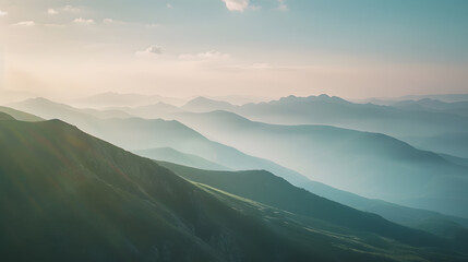 Fototapeta premium High mountain in morning time Beautiful natural landscape : Generative AI