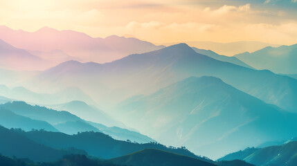 High mountain in morning time Beautiful natural landscape : Generative AI