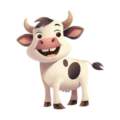 a happy Cattle cartoon character