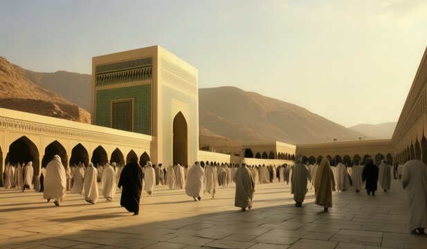 Eid Mubarak atmosphere or happy eid mubarak, eid mubarak content atmosphere eid mubarak or Happy Eid Al-Fitr, Muslims go to the mosque