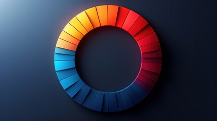 Fototapeta premium A colorful pie chart with blue, red, yellow, and green slices