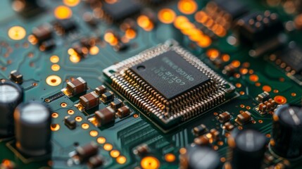 Obraz premium Computer Chip with Micro Details 