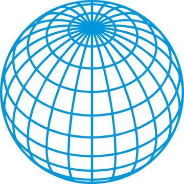 recommend clip art: Wired sphere on transparent background. Sphere globe earth grid. Horizontal and vertical lines, latitude and longitude map preparing symbol. PNG format.