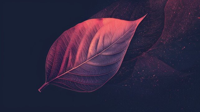 Leaf with editable stroke, easily customizable colors, featuring a blend of smooth curves and intricate details for a refined look