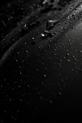 Water droplets forming on black waterproof fabric