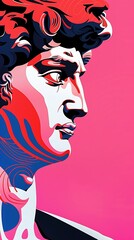 David Sculpture Neon Pop Art Illustration 