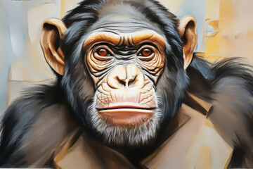A painting of a chimpanzee 4.