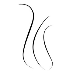 Hand drawn fire steam. smooth aroma smoke, vector hookah clouds,  incense comic steams waves