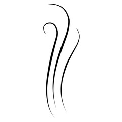 Hand drawn fire steam. smooth aroma smoke, vector hookah clouds,  incense comic steams waves