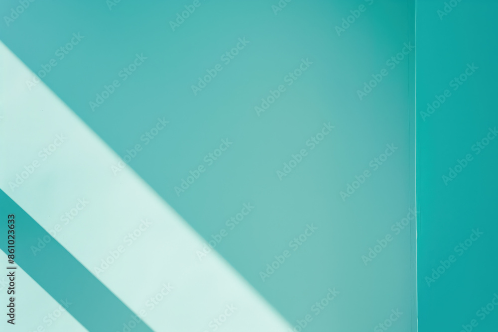 Poster diagonal light beam creating gradient effect on turquoise wall