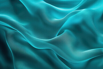 Obraz premium Turquoise blue fabric texture background flowing in the wind