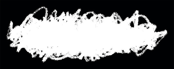 White scribble frame. Artistic design element, box. Brush stroke, brush, line, grunge, chalk. Vector illustration. Freehand drawing.