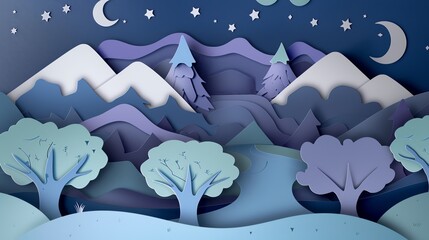 paper art, cute views typical of small children in bright colors, suitable for small children in elementary school, kindergarten, 16:9