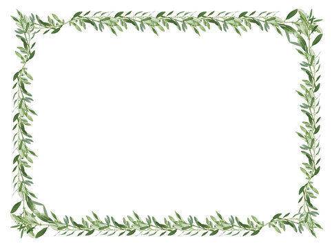 Cadre de feuilles vertes d&rsquo;olivier