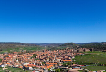 Panoramic view of the city of Sigüenza. Guadalajara, Castilla la Mancha, Spain.