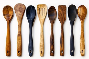 Cooking utensils set isolated on a white background.